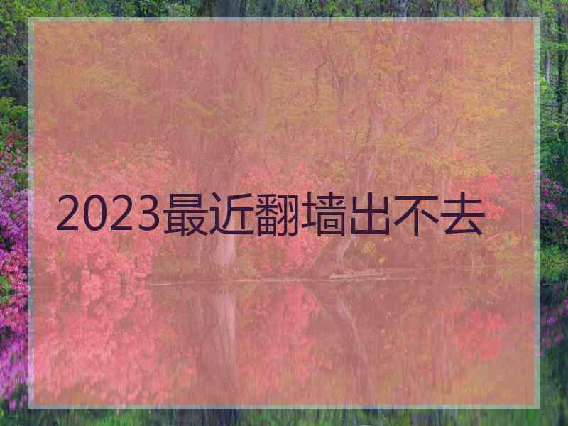 2023最近翻墙出不去